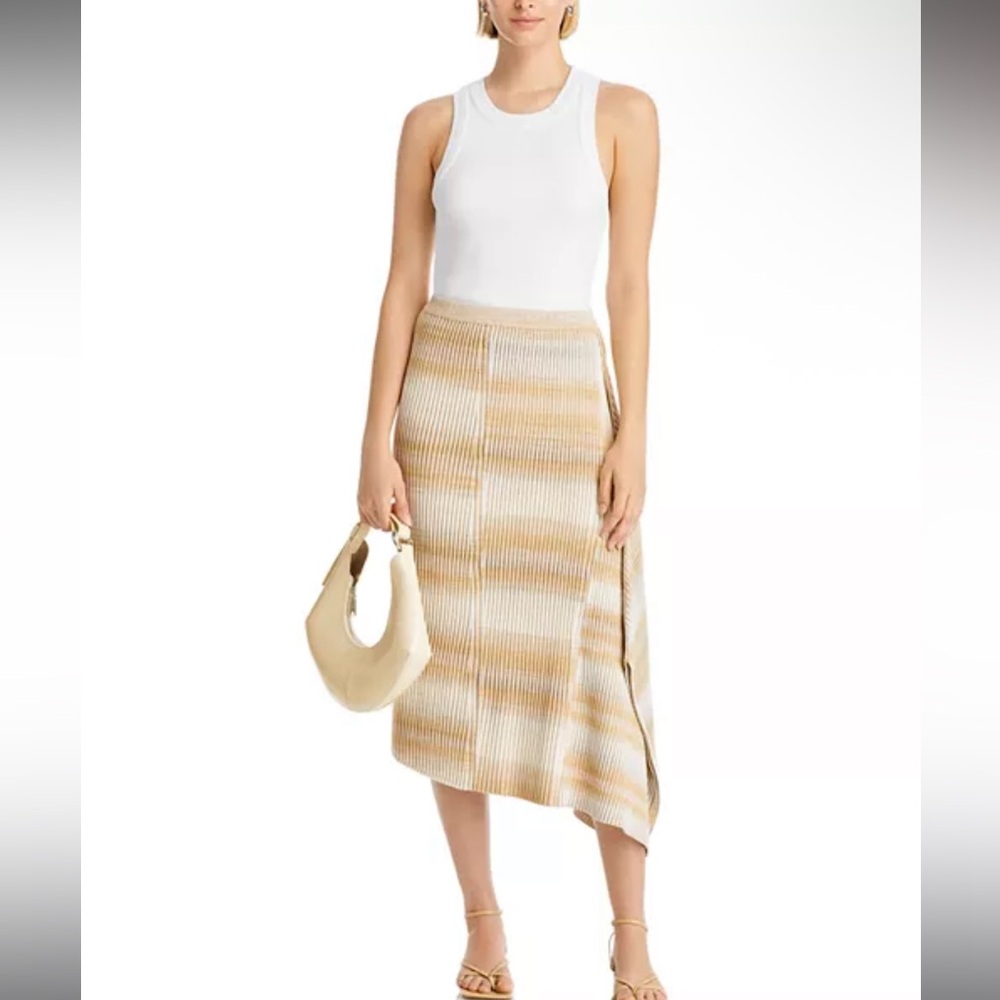 Simkhai Caelan Asymmetrical Ribbed Skirt in Sand Multi - Picture 5 of 11